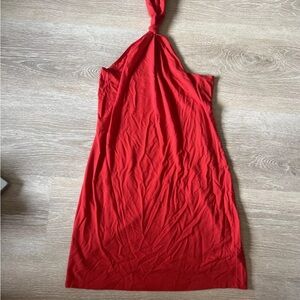 Reformation halter dress tie red mini body con size medium cibrina